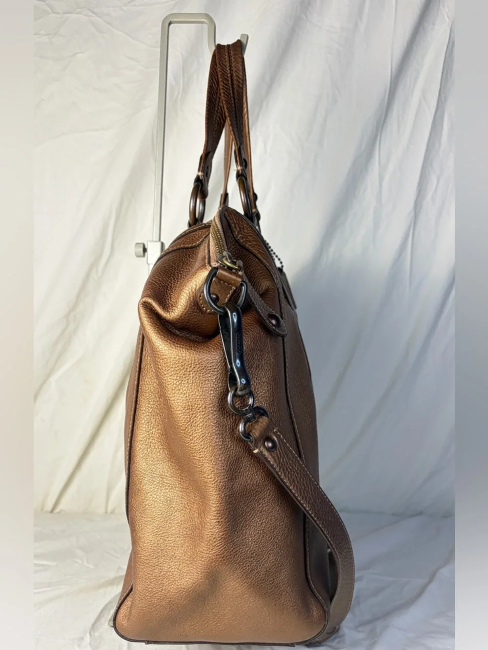 Coach Madison Satchel Metallic Bronze Leather Crossbody – Excellent Condition